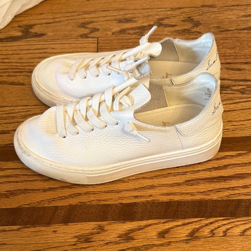 Sam Edelman White Leather Sneakers